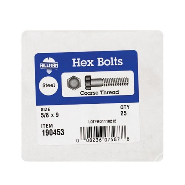 Hillman Hex Head Cap Screw, Zinc Plated Stainless Steel 54143 - main